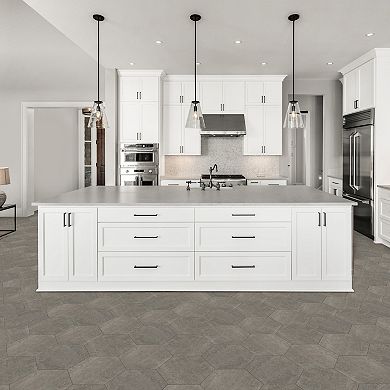 Achim Floor Galore 9x10.4 Self Adhesive Hexagon Vinyl Floor Tile - Sandstone Quartz - 20 Tiles/10 sq.ft
