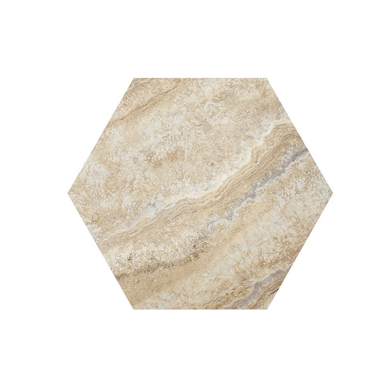 Achim Floor Galore 9  x 10.4  2.5mm Peel & Stick Hexagon Vinyl Floor Tiles  20 Tiles/10 sq. ft.  Sandstone Quartz