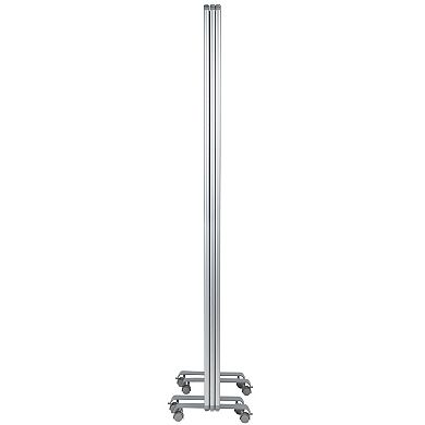 Emma and Oliver Mobile Magnetic Whiteboard 3 Section Partition with Locking Casters, 72"H x 24"W