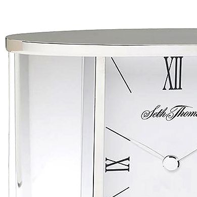 Seth Thomas Silver Glass Carriage Table Clock