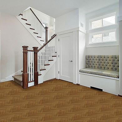 Achim Retro 12x12 Self Adhesive Vinyl Floor Tile - Blonde Herringbone - 20 Tiles/20 sq. ft.