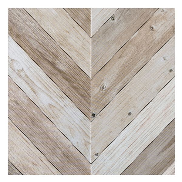 Achim Retro 12" x 12" 1.5mm Peel & Stick Vinyl Floor Tiles, 20 Tiles/20 sq. ft., Whitewash Chevron