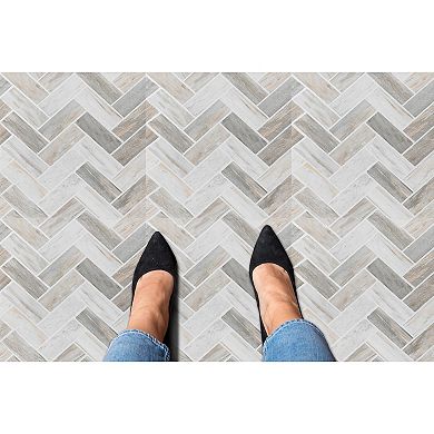 Achim Retro 12x12 Self Adhesive Vinyl Floor Tile - Stone Herringbone - 20 Tiles/20 sq. ft.