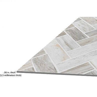 Achim Retro 12x12 Self Adhesive Vinyl Floor Tile - Stone Herringbone - 20 Tiles/20 sq. ft.