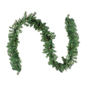 9' x 10 Pre-Lit Sierra Noble Fir Artificial Christmas Garland Clear Lights