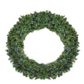 Pre-Lit Ashcroft Cashmere Pine Commercial Artificial Christmas Wreath - 72-Inch Multi LED Lights