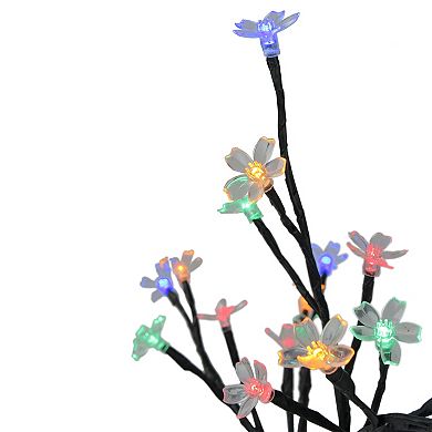 18" Pre-Lit Japanese Sakura Blossom Flower Artificial Tree - Multicolor LED Lights