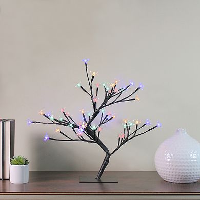 18" Pre-Lit Japanese Sakura Blossom Flower Artificial Tree - Multicolor LED Lights