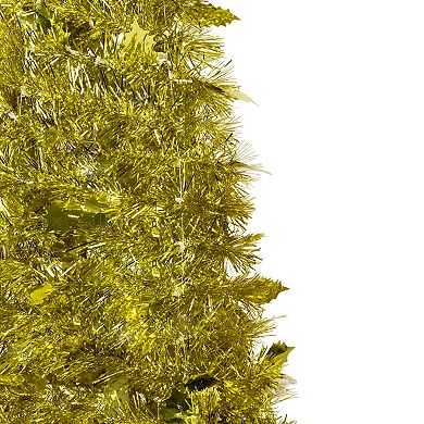4' Gold Tinsel Pop-Up Artificial Christmas Tree Unlit