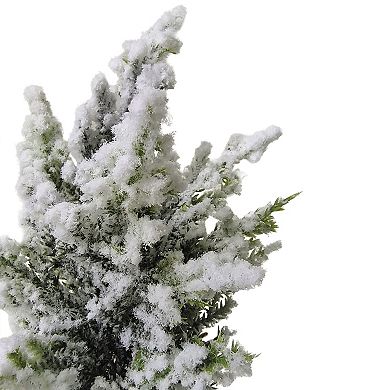 9.5" Heavily Flocked Pine Tree in Burlap Base Christmas Decoration