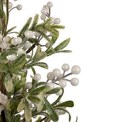 2' Potted White Berry and Frosted Pine Christmas Tree Unlit