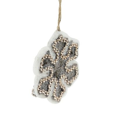 4" Gray and Gold Decorative Snowflake Christmas Ornament