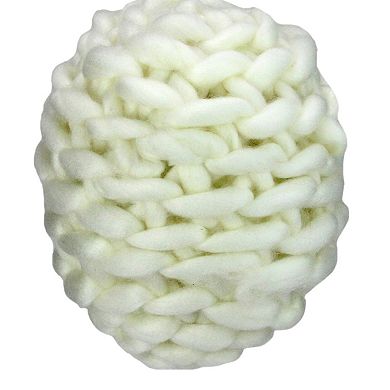 Cream White Knit Hanging Shatterproof Christmas Ball Ornament 7" (175mm)