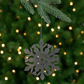4.75" Gray Snowflake Hanging Christmas Ornament