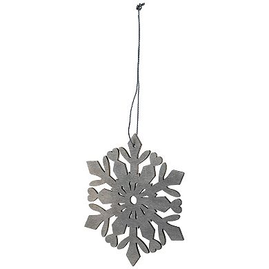 4.75" Gray Snowflake Hanging Christmas Ornament