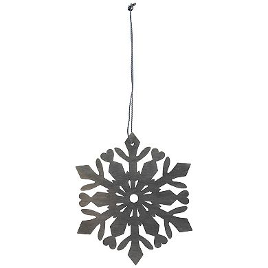 4.75" Gray Snowflake Hanging Christmas Ornament