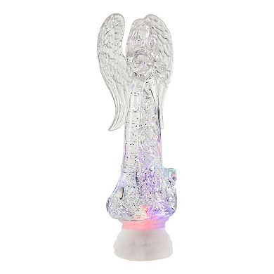 11" LED Lighted Icy Crystal Glitter Snow Globe Angel Christmas Figure