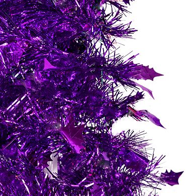 4' Purple Tinsel Pop-Up Artificial Christmas Tree  Unlit