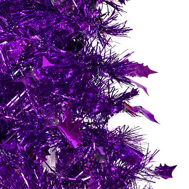 4' Purple Tinsel Pop-Up Artificial Christmas Tree Unlit