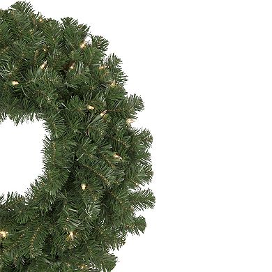 30" Pre-Lit Deluxe Windsor Pine Artificial Christmas Wreath Clear Lights