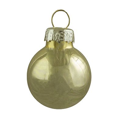 24ct Gold 2 Finish Mini Glass Christmas Ball Ornaments 1" (25mm)