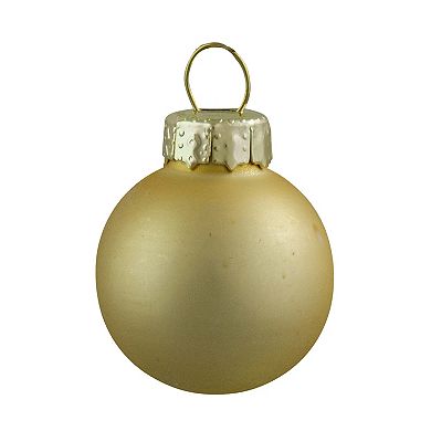 24ct Gold 2 Finish Mini Glass Christmas Ball Ornaments 1" (25mm)