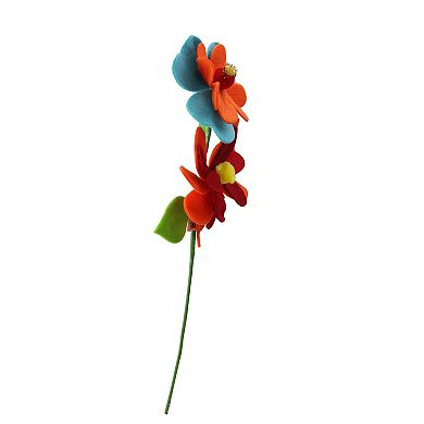 21.75" Vibrantly Colored Double Flower Christmas Spray