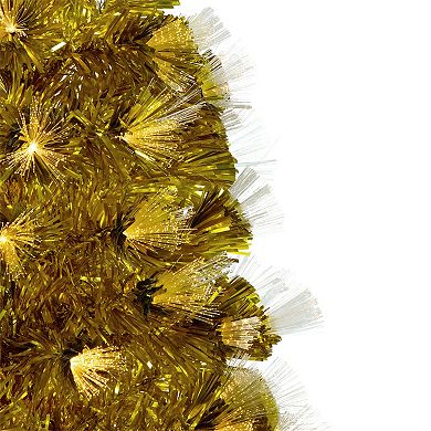3' Pre-Lit Gold Fiber Optic Artificial Christmas Tree White Lights
