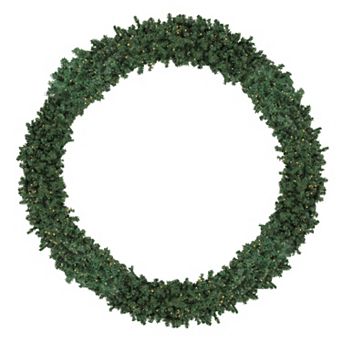 Pre-Lit High Sierra Pine Commercial Artificial Christmas Wreath 12ft Warm White Lights