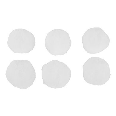 Set of 6 Plush Faux Christmas Snow Balls