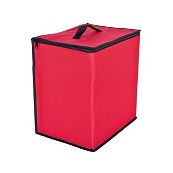 48 ct Red and Black Zip Up Christmas Ornament Storage Tub