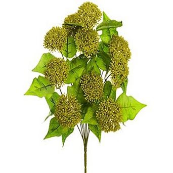 18" Champagne Gold Glittered Snowball Artificial Christmas Spray