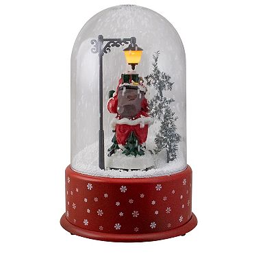 11.75" Lighted Santa with Street Light Snowing Christmas Globe