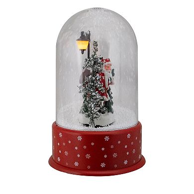 11.75" Lighted Santa with Street Light Snowing Christmas Globe