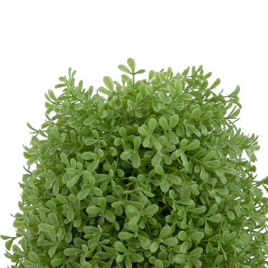 15" Artificial Boxwood Cone Topiary Tree with Round Pot Unlit