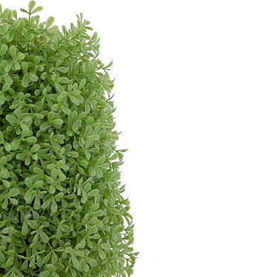 15" Artificial Boxwood Cone Topiary Tree with Round Pot Unlit