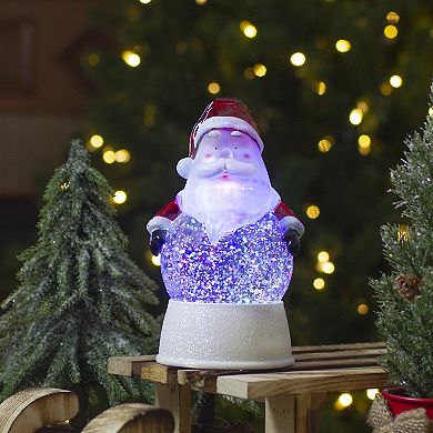 7" LED Lighted Color Changing Santa Christmas Snow Globe