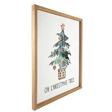 20" Wooden Framed "Oh Christmas Tree" Wall Art Decoration