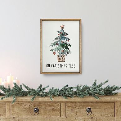 20" Wooden Framed "Oh Christmas Tree" Wall Art Decoration