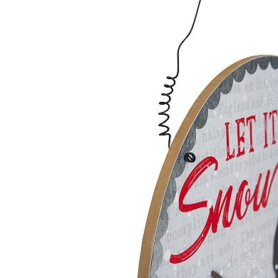 13.5" Snowman with Birdhouse Let it Snow Christmas Wall Decor