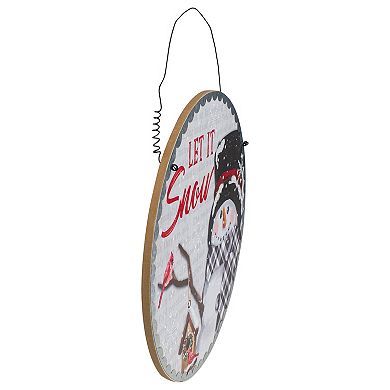 13.5" Snowman with Birdhouse Let it Snow Christmas Wall Decor