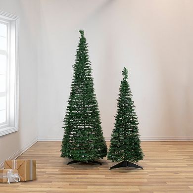 4' Green Tinsel Pop-Up Artificial Christmas Tree Unlit