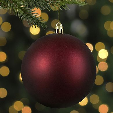 Matte Burgundy Shatterproof Christmas Ball Ornament 4" (100mm)