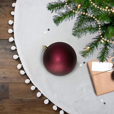 Matte Burgundy Shatterproof Christmas Ball Ornament 4" (100mm)