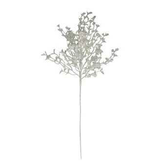 26" White Glittered Holly Leaves and Berries Artificial Christmas Spray