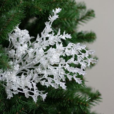 26" White Glittered Holly Leaves and Berries Artificial Christmas Spray