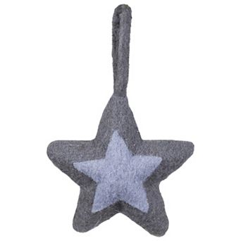 6.25" Shades of Gray Felt Star Christmas Ornament