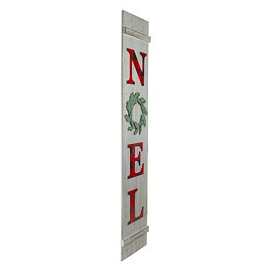47.5" Red Buffalo Plaid Wooden Noel Christmas Wall Sign