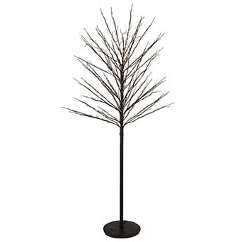 5' Black LED Lighted Christmas Twig Tree - Warm White Lights