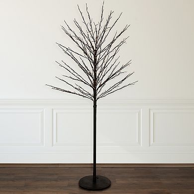 5' Black LED Lighted Christmas Twig Tree - Warm White Lights